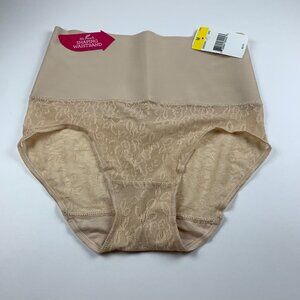 Maidenform Women's Firm Control Cool Comfort Lace Shaping Brief Beige Size M NWT